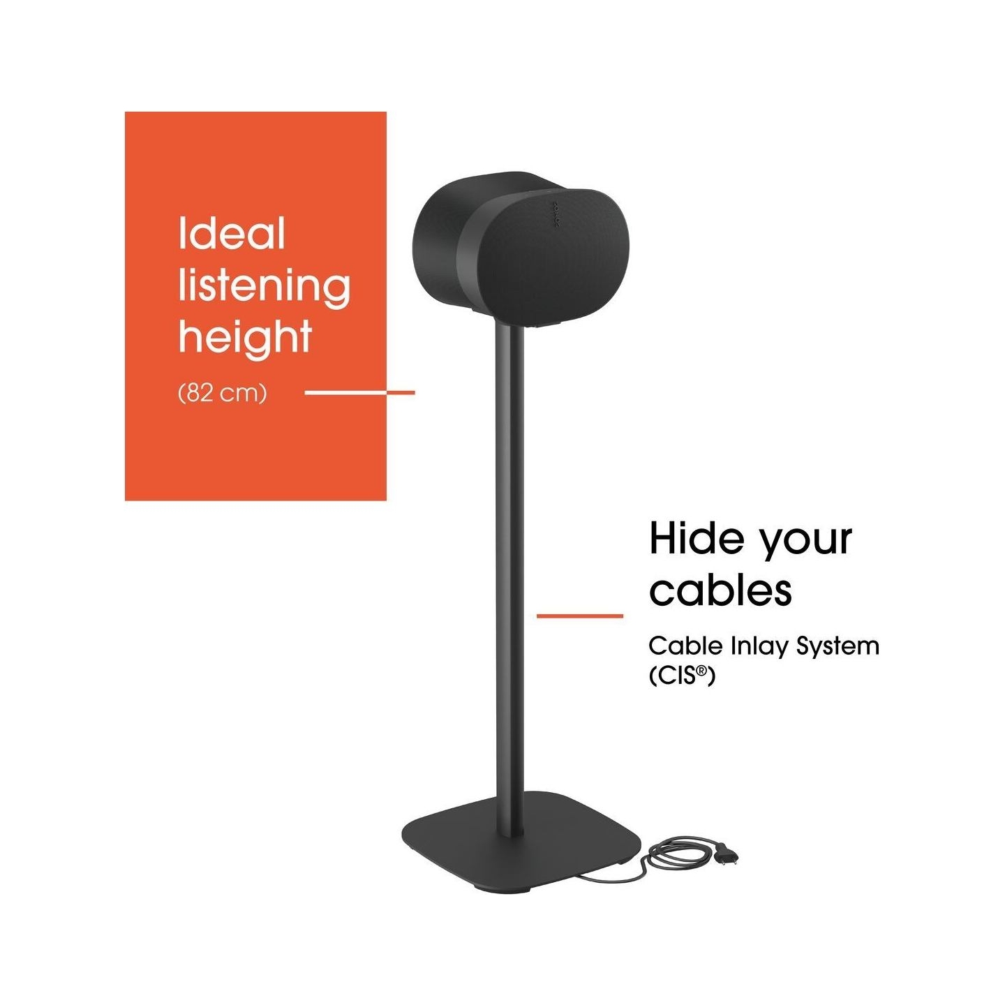 Vogels Floor stand | SFS 4133 Sonos speaker stand for Era 300 | Maximum weight (capacity) 4.5 kg | Black