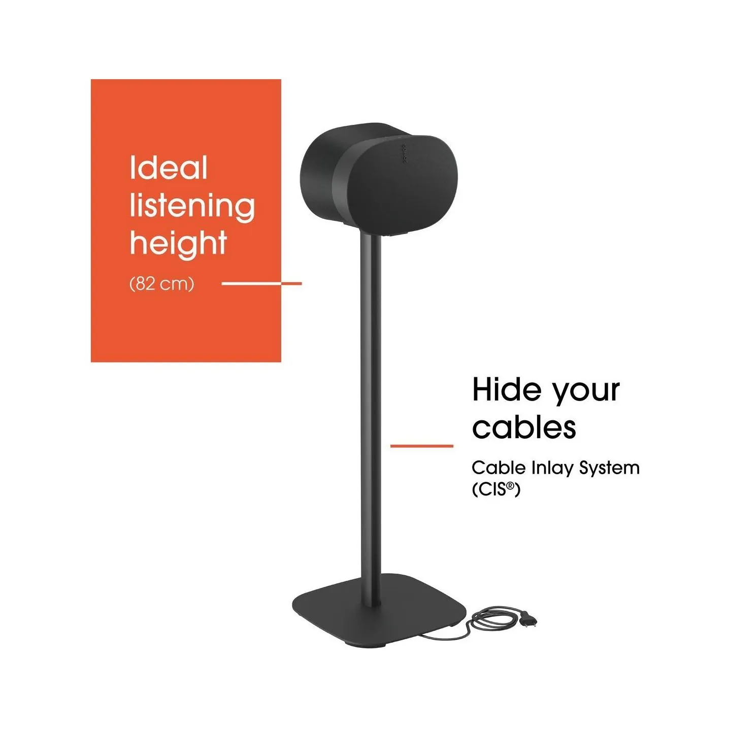 Vogels Floor stand | SFS 4133 Sonos speaker stand for Era 300 | Maximum weight (capacity) 4.5 kg | Black