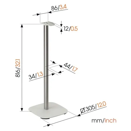 Vogels Floor stand | SFS 4133 Sonos speaker stand for Era 300 | Maximum weight (capacity) 4.5 kg | White
