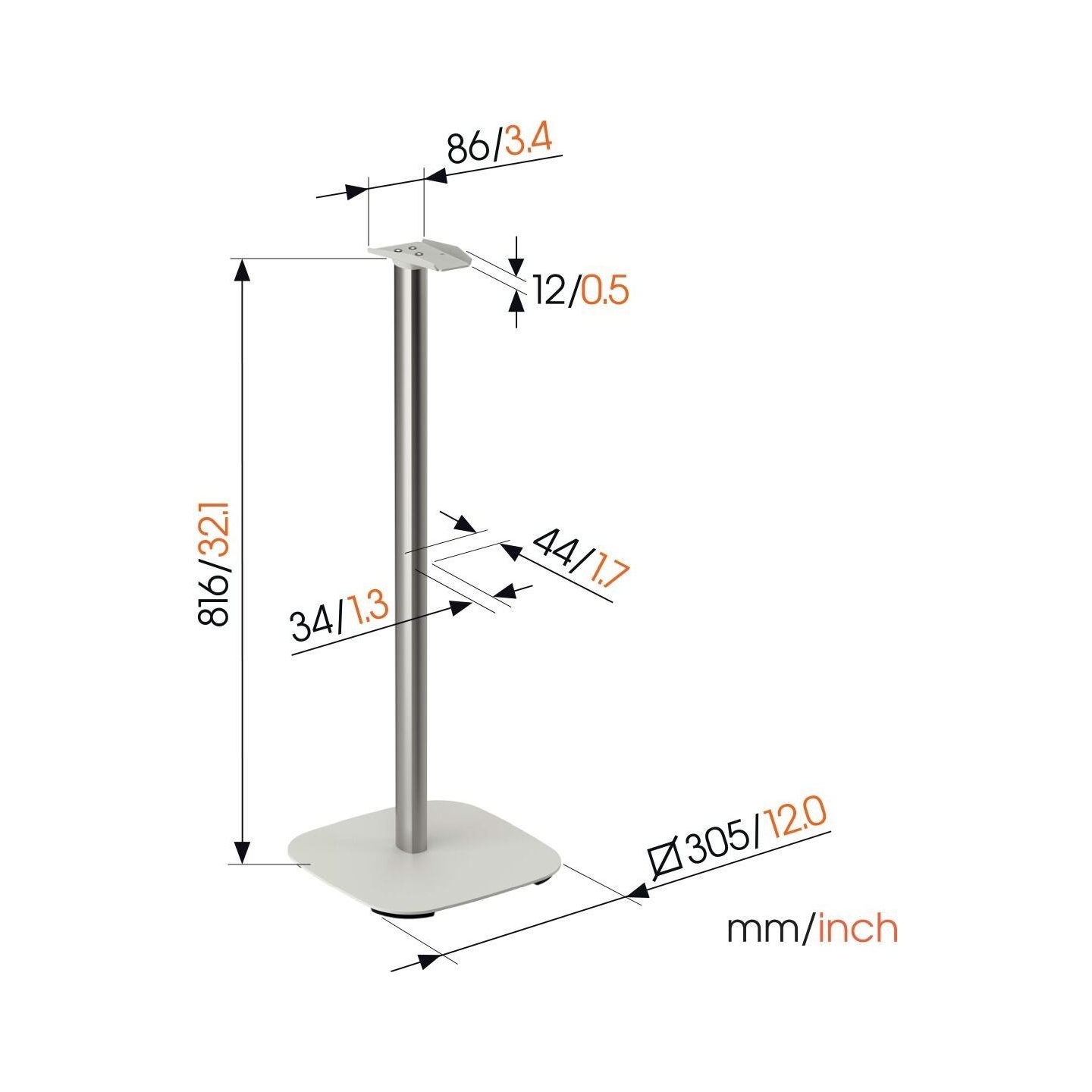 Vogels Floor stand | SFS 4133 Sonos speaker stand for Era 300 | Maximum weight (capacity) 4.5 kg | White
