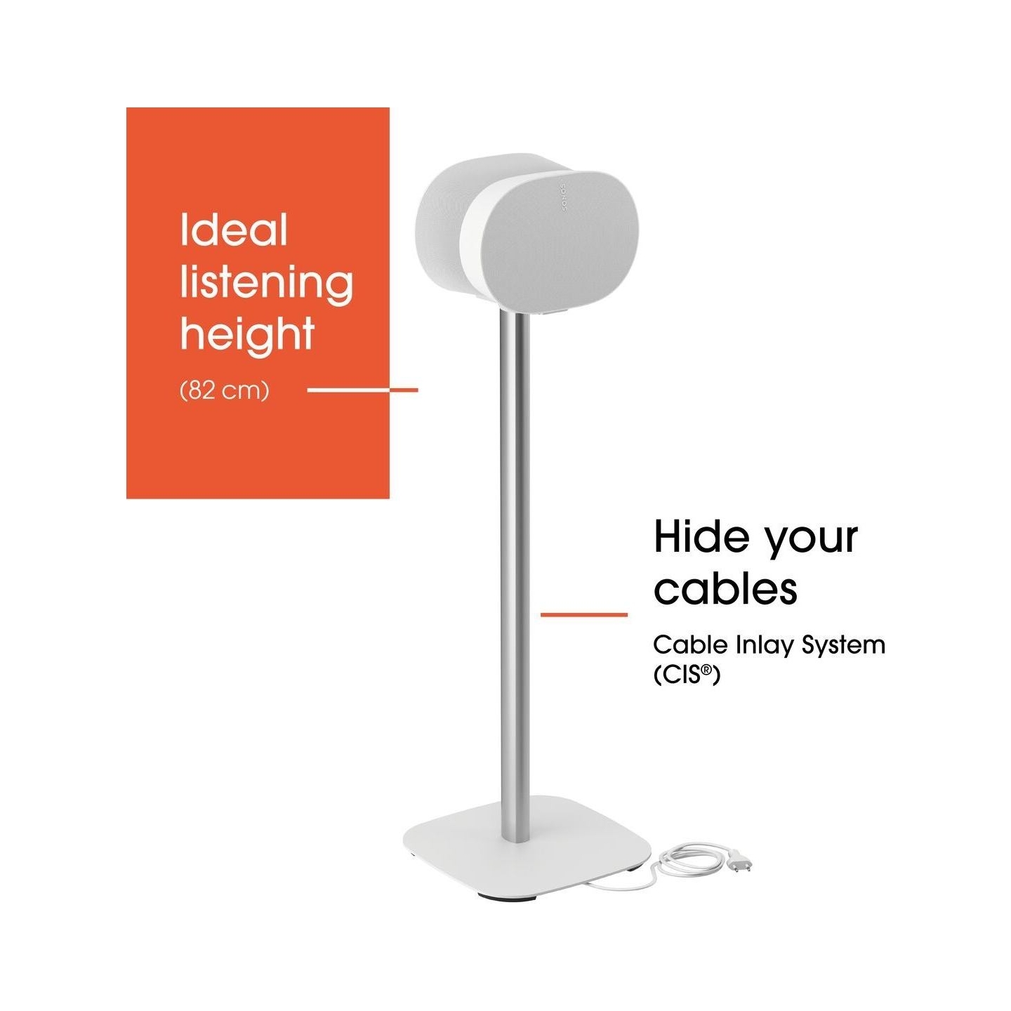 Vogels Floor stand | SFS 4133 Sonos speaker stand for Era 300 | Maximum weight (capacity) 4.5 kg | White