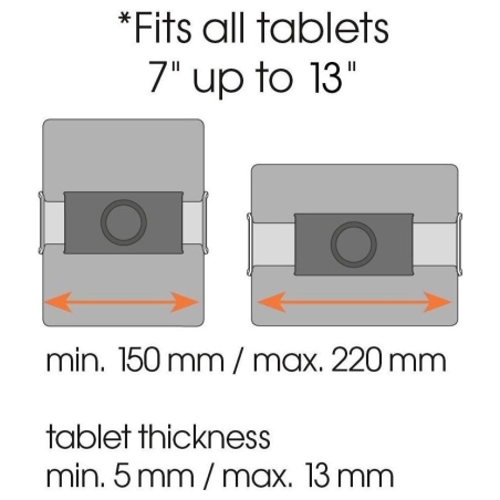 Vogels TMS 1020 Tablet Car Pack | Tilt | 7-13 " | Maximum weight (capacity) 1 kg | Black