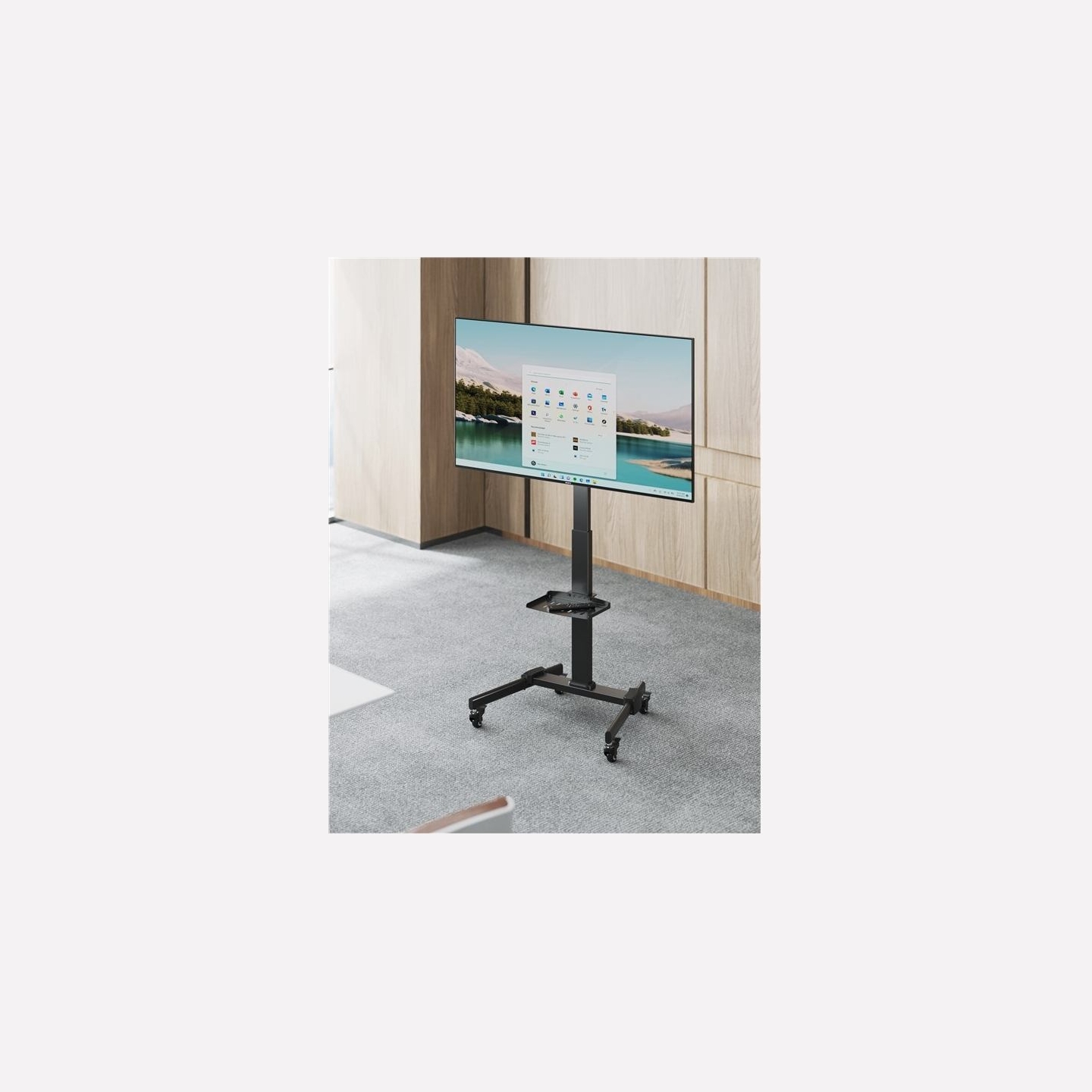 Goobay Floor stand | TV Presentation Stand Basic, Size L | Height adjustment | 37-70 " | Maximum weight (capacity) 35 kg | Black