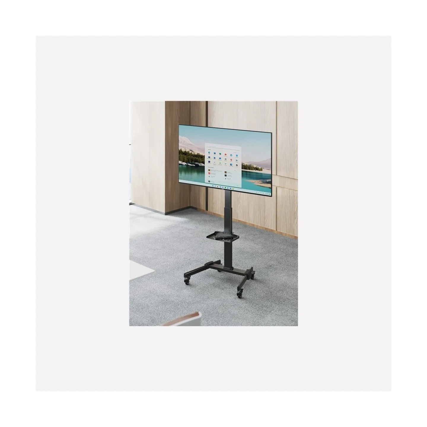 Goobay Floor stand | TV Presentation Stand Basic, Size L | Height adjustment | 37-70 " | Maximum weight (capacity) 35 kg | Black