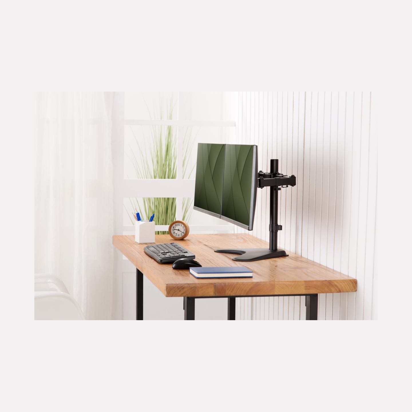 Digitus Desk Mount | DA-90401 | Adjustable Height, Rotate, Swivel | 15-32 " | Maximum weight (capacity) 2x8 kg | Black