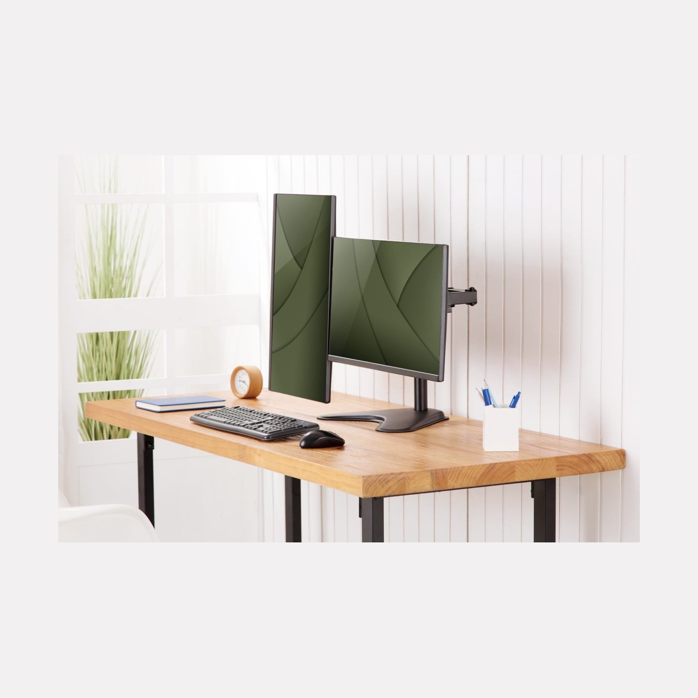 Digitus Desk Mount | DA-90401 | Adjustable Height, Rotate, Swivel | 15-32 " | Maximum weight (capacity) 2x8 kg | Black