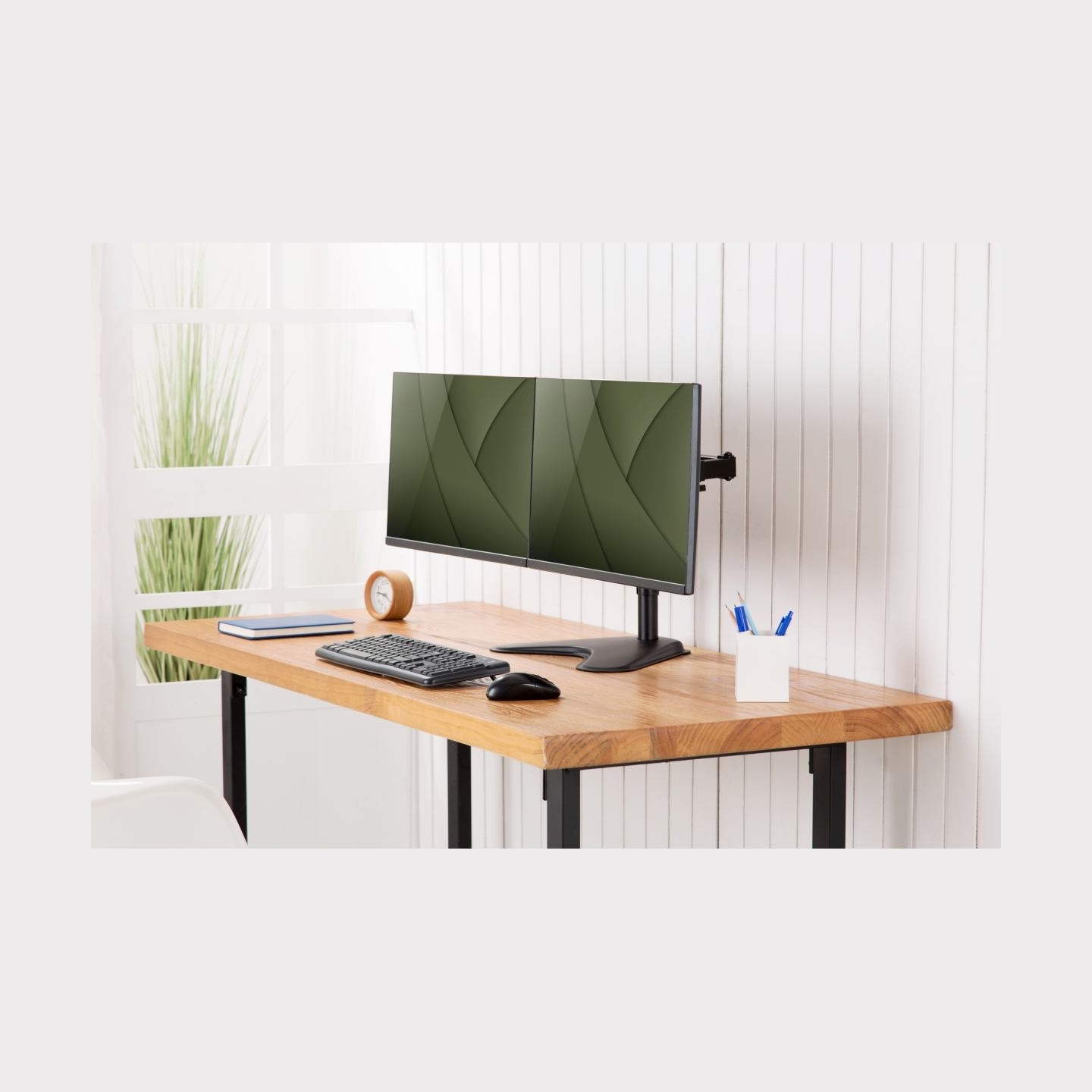 Digitus Desk Mount | DA-90401 | Adjustable Height, Rotate, Swivel | 15-32 " | Maximum weight (capacity) 2x8 kg | Black