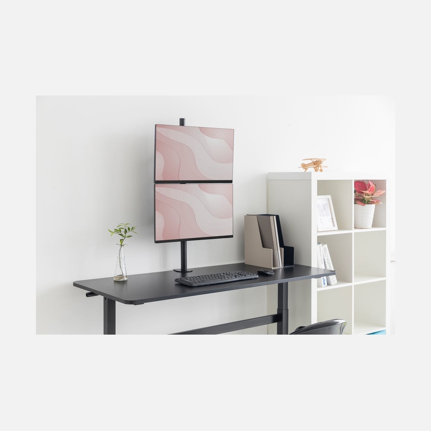 Digitus Desk Mount | DA-90438 | Adjustable Height, Rotate, Tilt, Swivel | 17-32 " | Maximum weight (capacity) 2x8 kg | Black