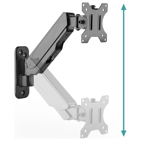 Digitus Wall mount | DA-90396 | Adjustable Height, Rotate, Tilt | 17-32 " | Maximum weight (capacity) 8 kg | Black