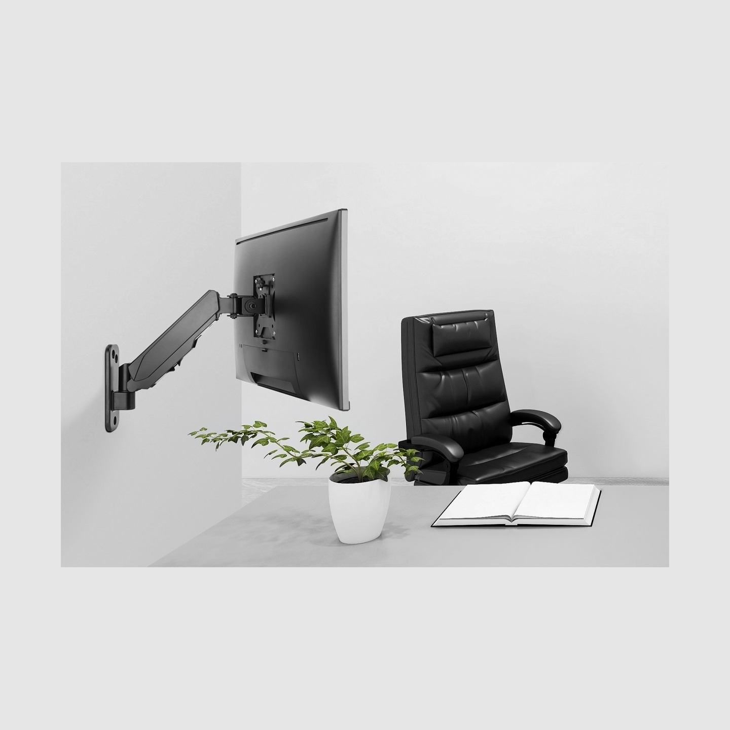Digitus Wall mount | DA-90396 | Adjustable Height, Rotate, Tilt | 17-32 " | Maximum weight (capacity) 8 kg | Black