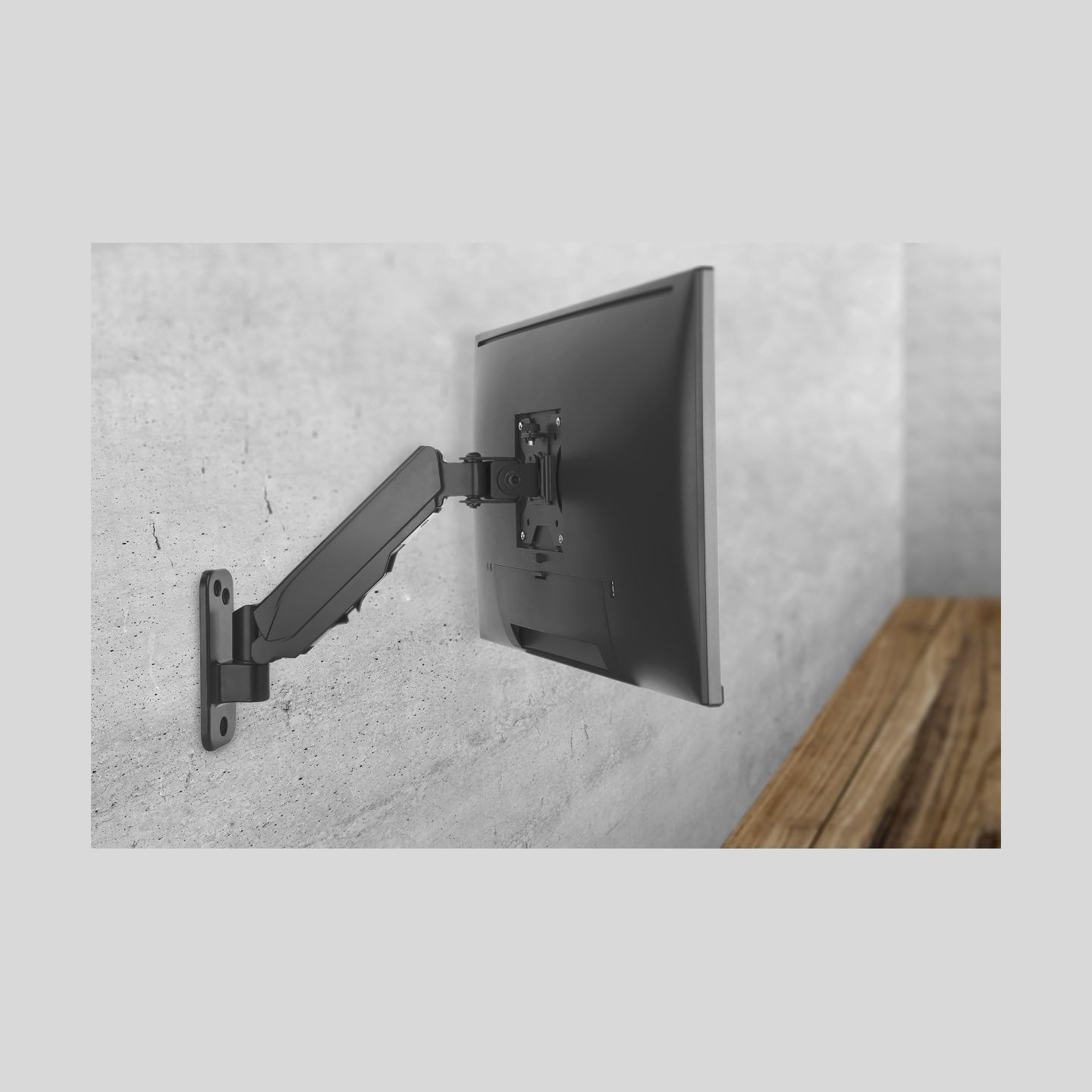 Digitus Wall mount | DA-90396 | Adjustable Height, Rotate, Tilt | 17-32 " | Maximum weight (capacity) 8 kg | Black