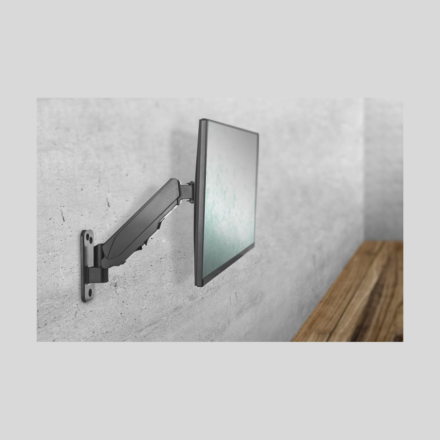 Digitus Wall mount | DA-90396 | Adjustable Height, Rotate, Tilt | 17-32 " | Maximum weight (capacity) 8 kg | Black
