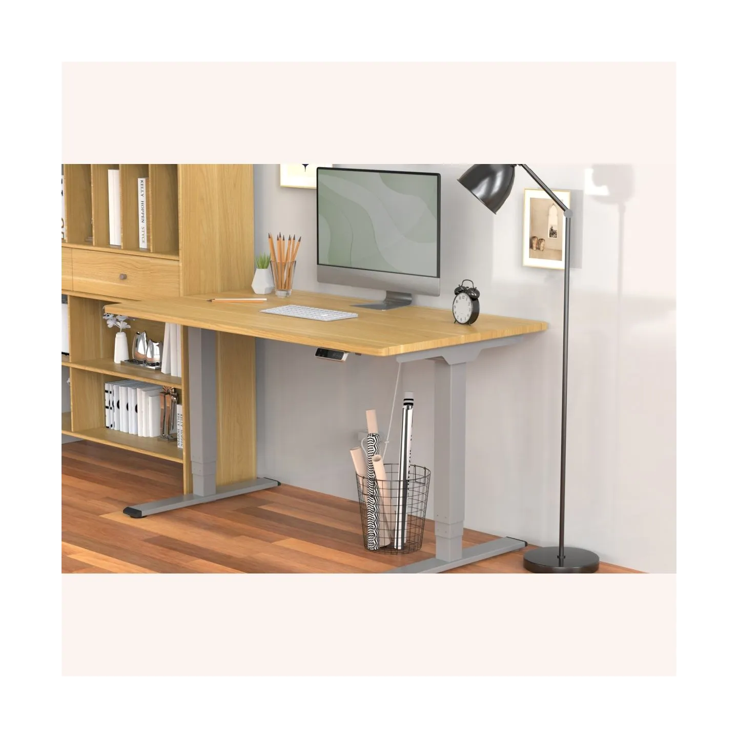 Digitus Floor stand | DA-90435  Electrical Table Frame | Height adjustment | Maximum weight (capacity) 100 kg | Grey