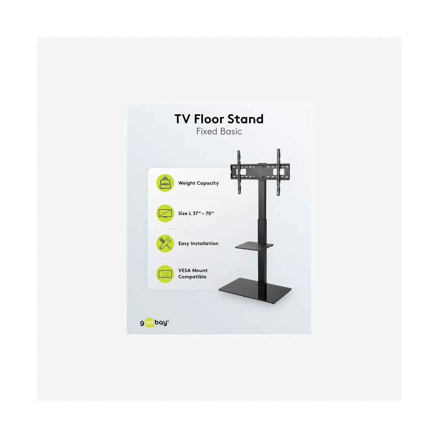 Goobay Floor stand | TV Floor Stand Basic, Size L | Swivel | 37-70 " | Maximum weight (capacity) 40 kg | Black