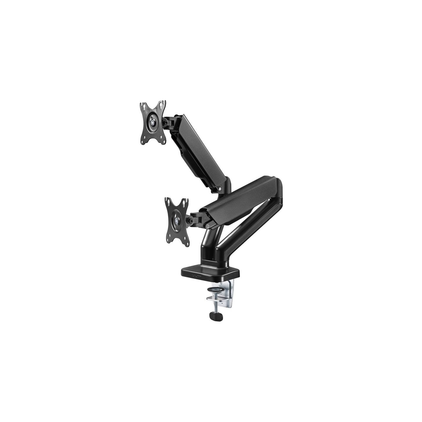 Goobay Desk Mount | Double Monitor Mount with Gas Spring | Swivel, Tilt, Rotation | 17-32 " | Maximum weight (capacity) 9 kg | B