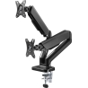 Goobay Desk Mount | Double Monitor Mount with Gas Spring | Swivel, Tilt, Rotation | 17-32 " | Maximum weight (capacity) 9 kg | B