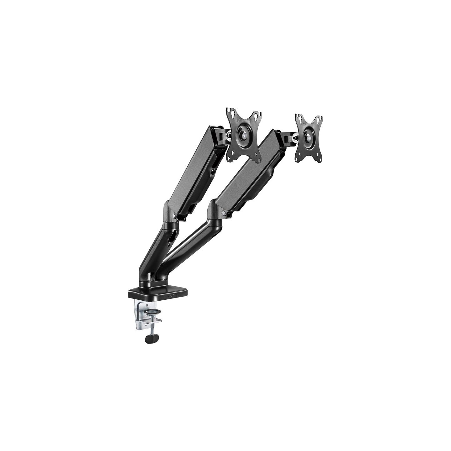 Goobay Desk Mount | Double Monitor Mount with Gas Spring | Swivel, Tilt, Rotation | 17-32 " | Maximum weight (capacity) 9 kg | B