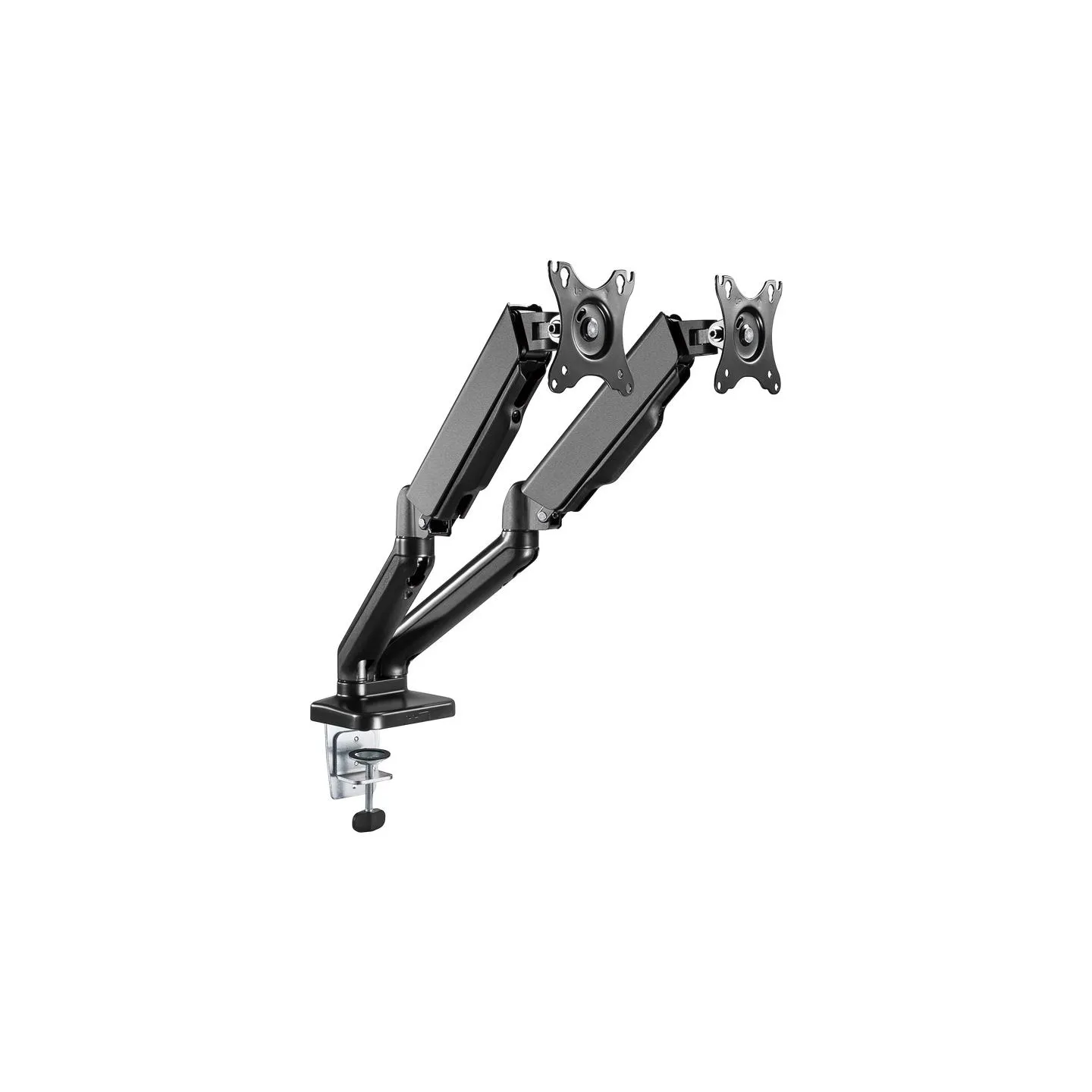 Goobay Desk Mount | Double Monitor Mount with Gas Spring | Swivel, Tilt, Rotation | 17-32 " | Maximum weight (capacity) 9 kg | B