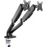 Goobay Desk Mount | Double Monitor Mount with Gas Spring | Swivel, Tilt, Rotation | 17-32 " | Maximum weight (capacity) 9 kg | B