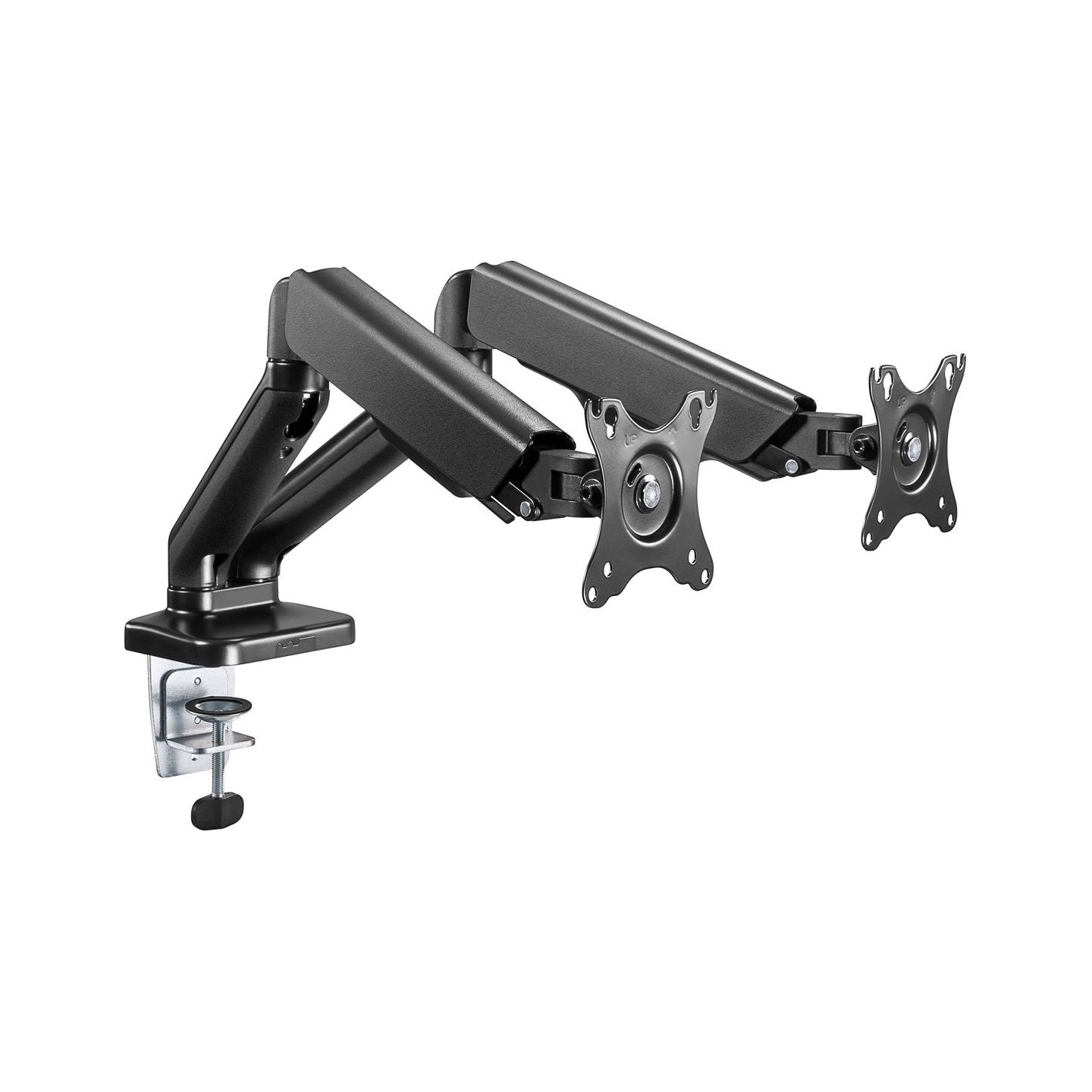 Goobay Desk Mount | Double Monitor Mount with Gas Spring | Swivel, Tilt, Rotation | 17-32 " | Maximum weight (capacity) 9 kg | B