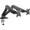 Goobay Desk Mount | Double Monitor Mount with Gas Spring | Swivel, Tilt, Rotation | 17-32 " | Maximum weight (capacity) 9 kg | B