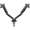 Goobay Desk Mount | Double Monitor Mount with Gas Spring | Swivel, Tilt, Rotation | 17-32 " | Maximum weight (capacity) 9 kg | B