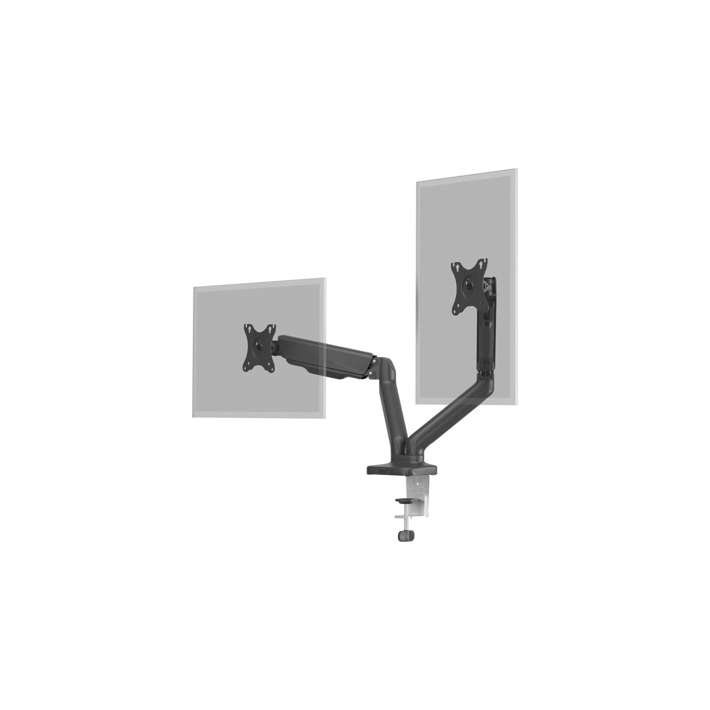 Goobay Desk Mount | Double Monitor Mount with Gas Spring | Swivel, Tilt, Rotation | 17-32 " | Maximum weight (capacity) 9 kg | B