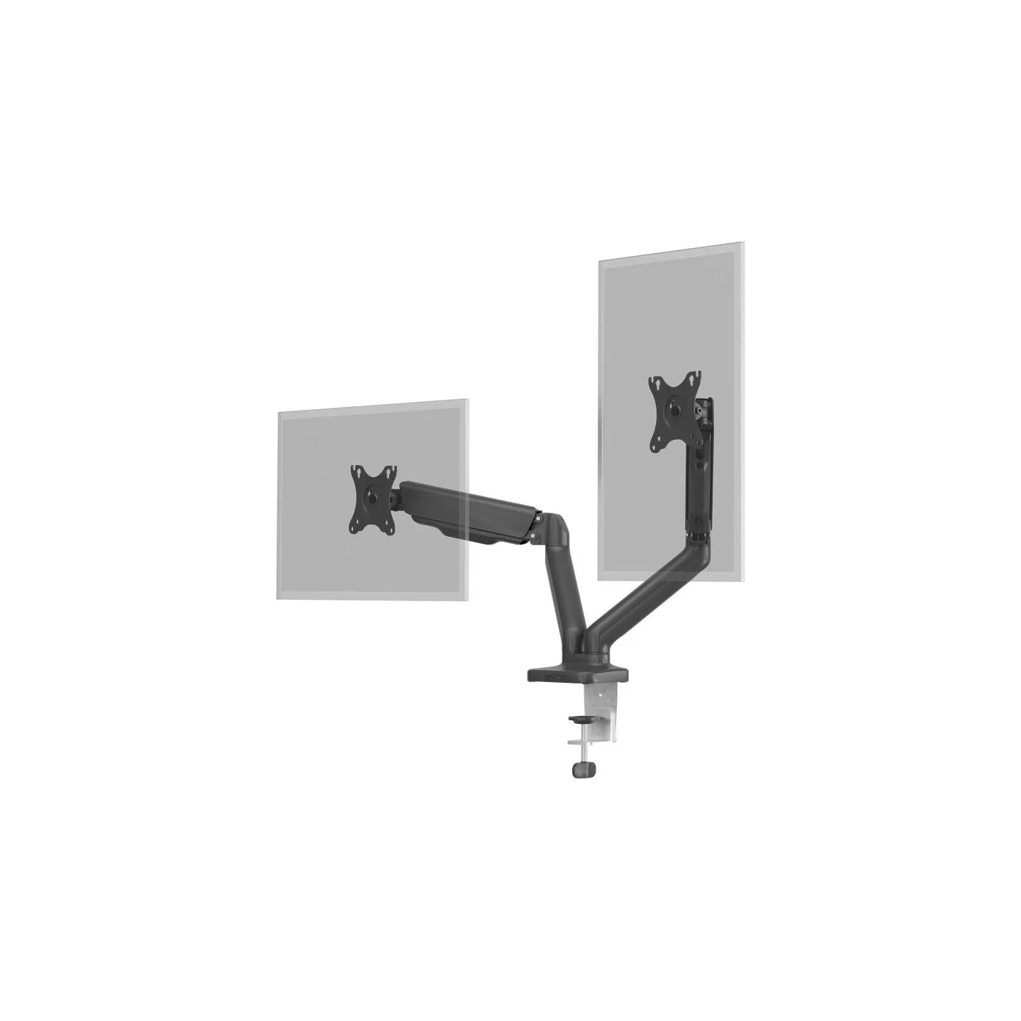Goobay Desk Mount | Double Monitor Mount with Gas Spring | Swivel, Tilt, Rotation | 17-32 " | Maximum weight (capacity) 9 kg | B