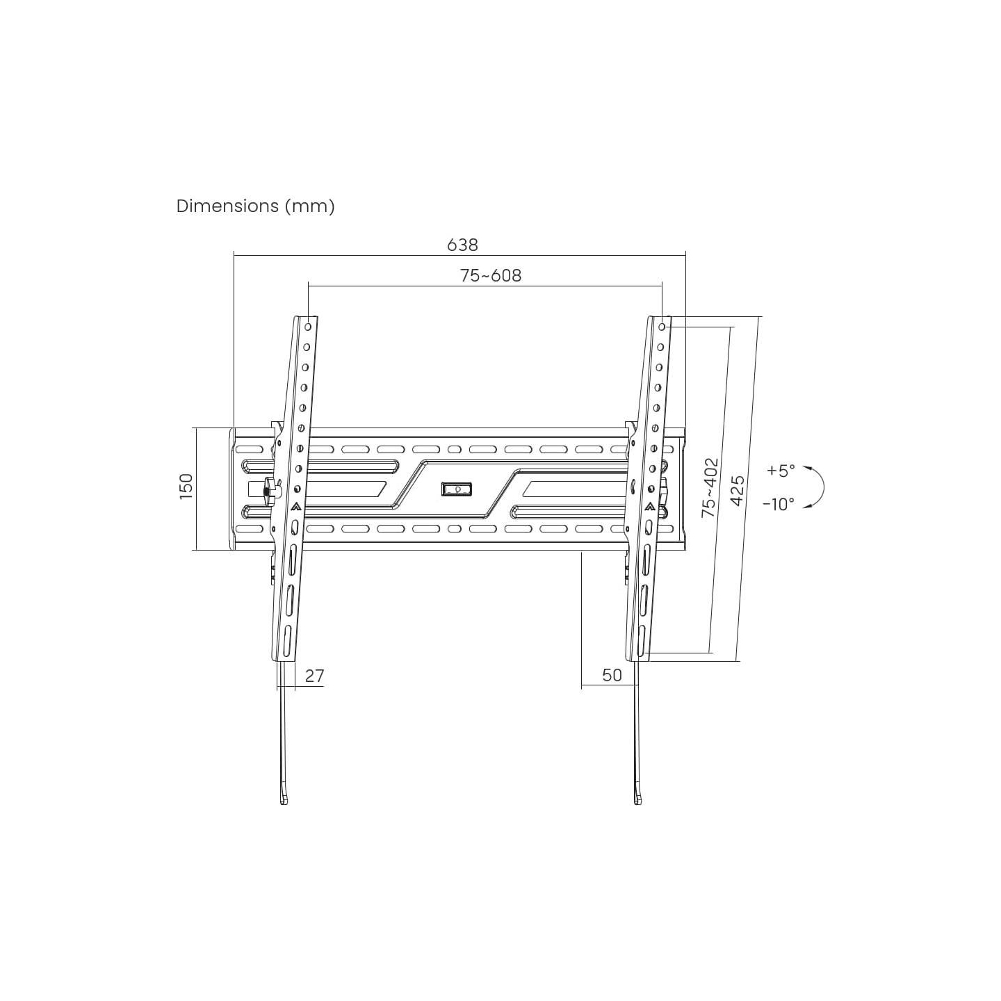 Gembird TV wall mount tilt 37-86