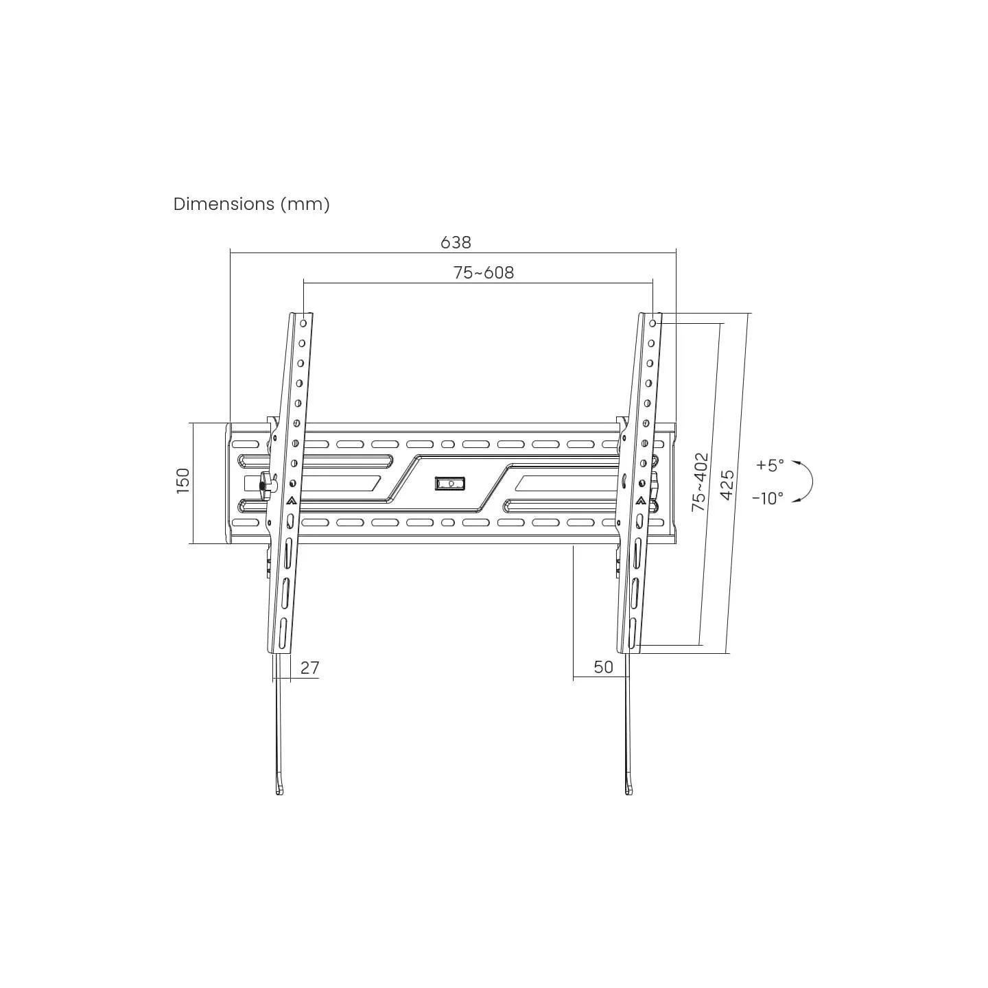 Gembird TV wall mount tilt 37-86