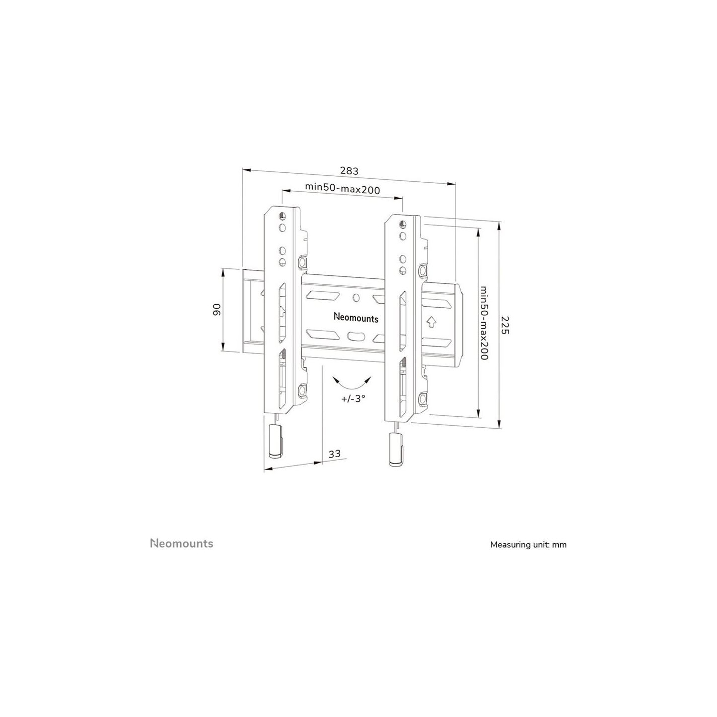 Neomounts SELECT SCREEN WALL MOUNT (FIXED, VESA 200X200)