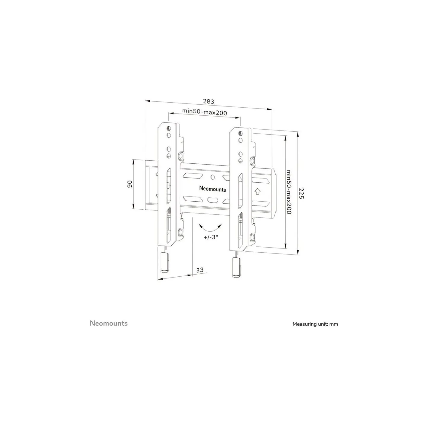 Neomounts SELECT SCREEN WALL MOUNT (FIXED, VESA 200X200)