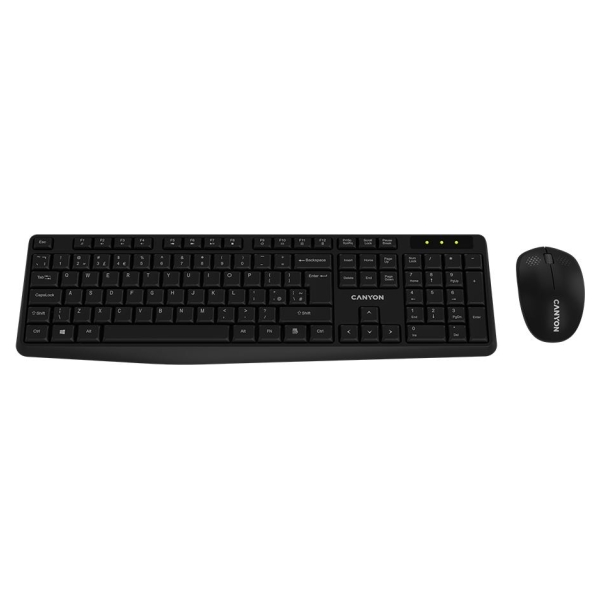 Canyon SET-W01 EN Keyboard+Mouse Wireless Black