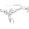 Digitus Desk Mount | Triple Monitor Gas Spring Mount DA-90363 | Adjustable Height, Tilt, Swivel | 15-27 " | Maximum weight (capa
