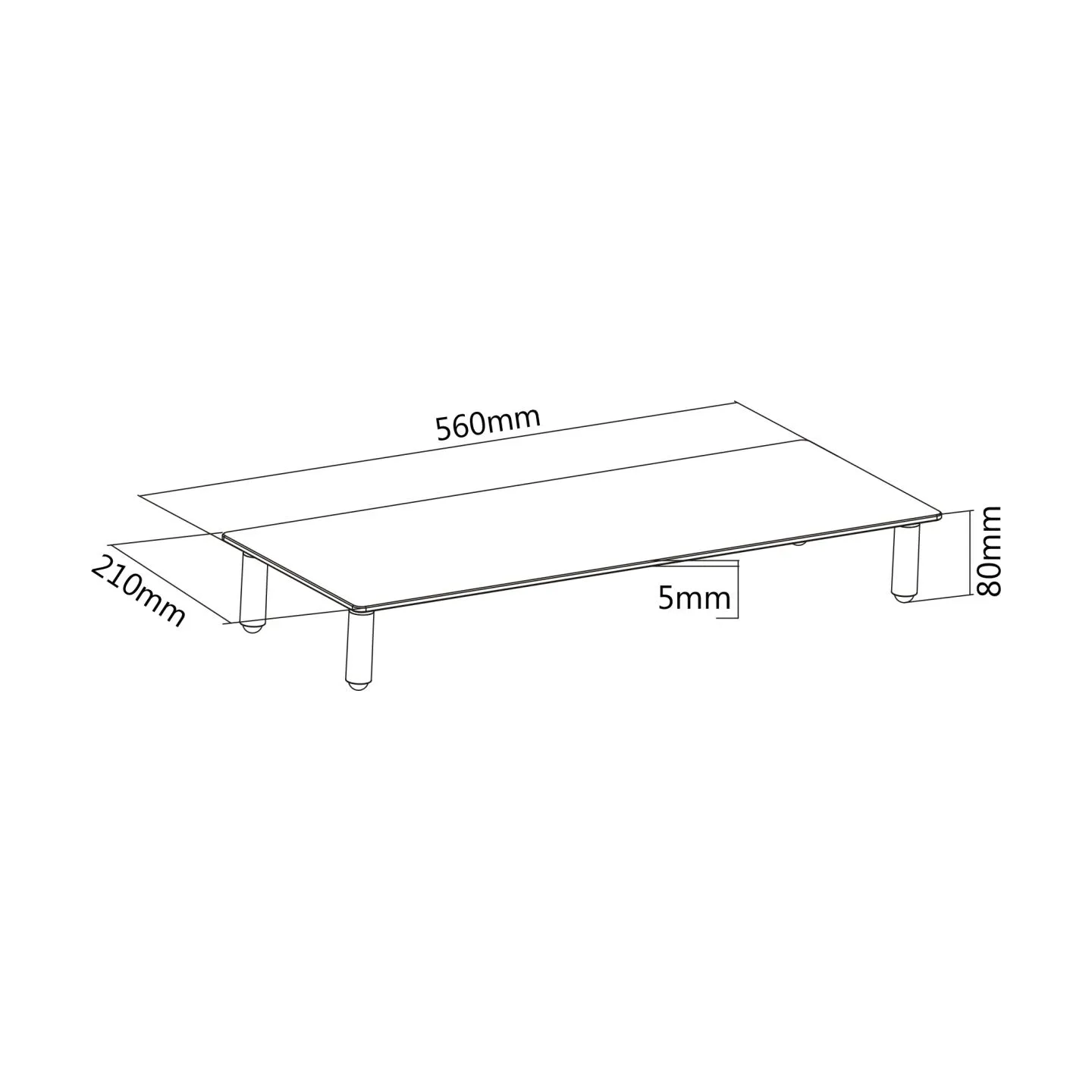 Digitus Universal glass monitor riser DA-90358 | 13-32 " | Maximum weight (capacity) 20 kg