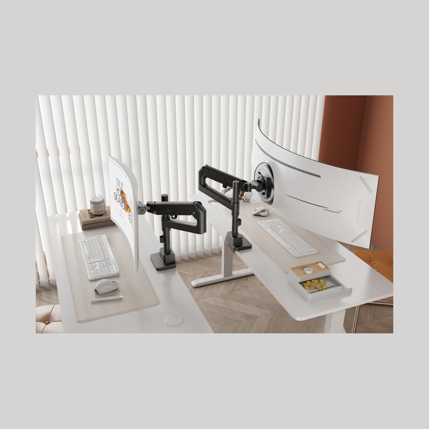 Digitus Desk Mount | Height, tilt, rotation, depth, pivot | Single Monitor Mount | 57 " | Maximum weight (capacity) 27 kg | Blac