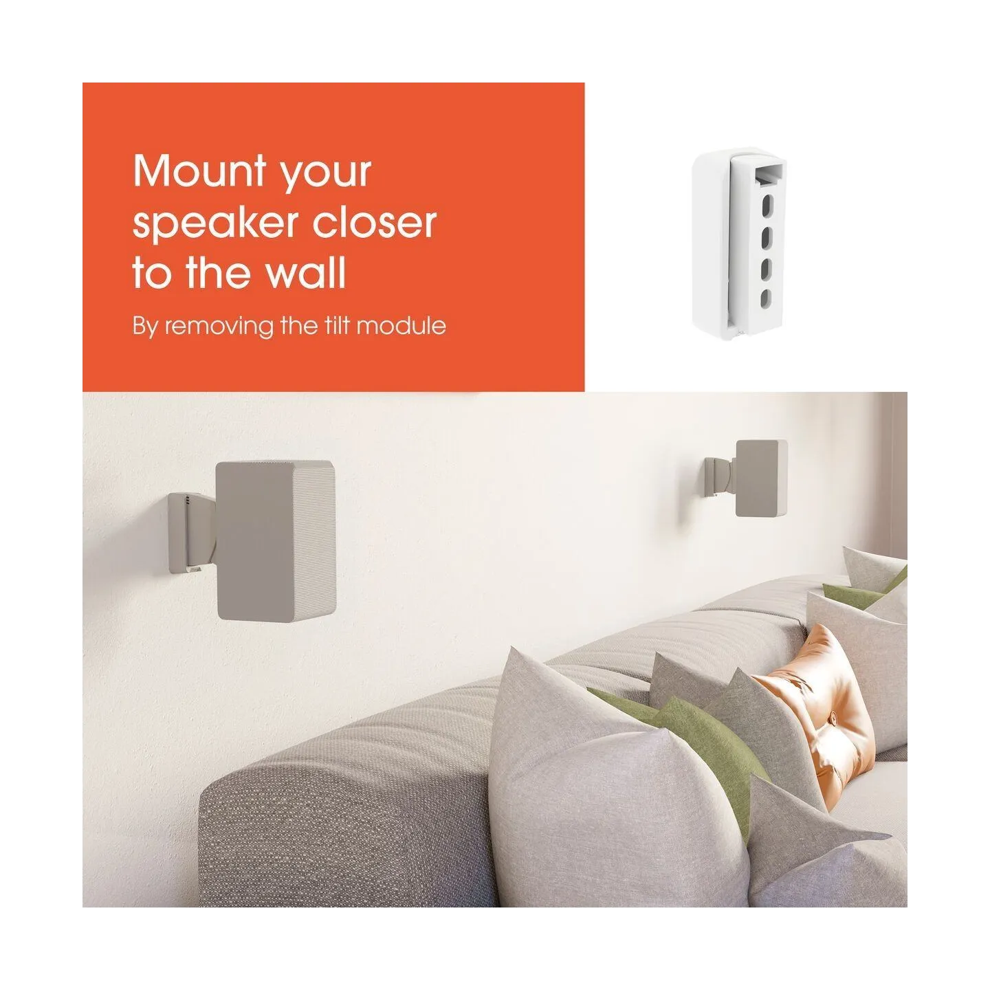 Vogels Wall mount | SWM 3021 Universal Speaker Wall Mount | Tilt, rotate | Maximum weight (capacity) 5 kg | White