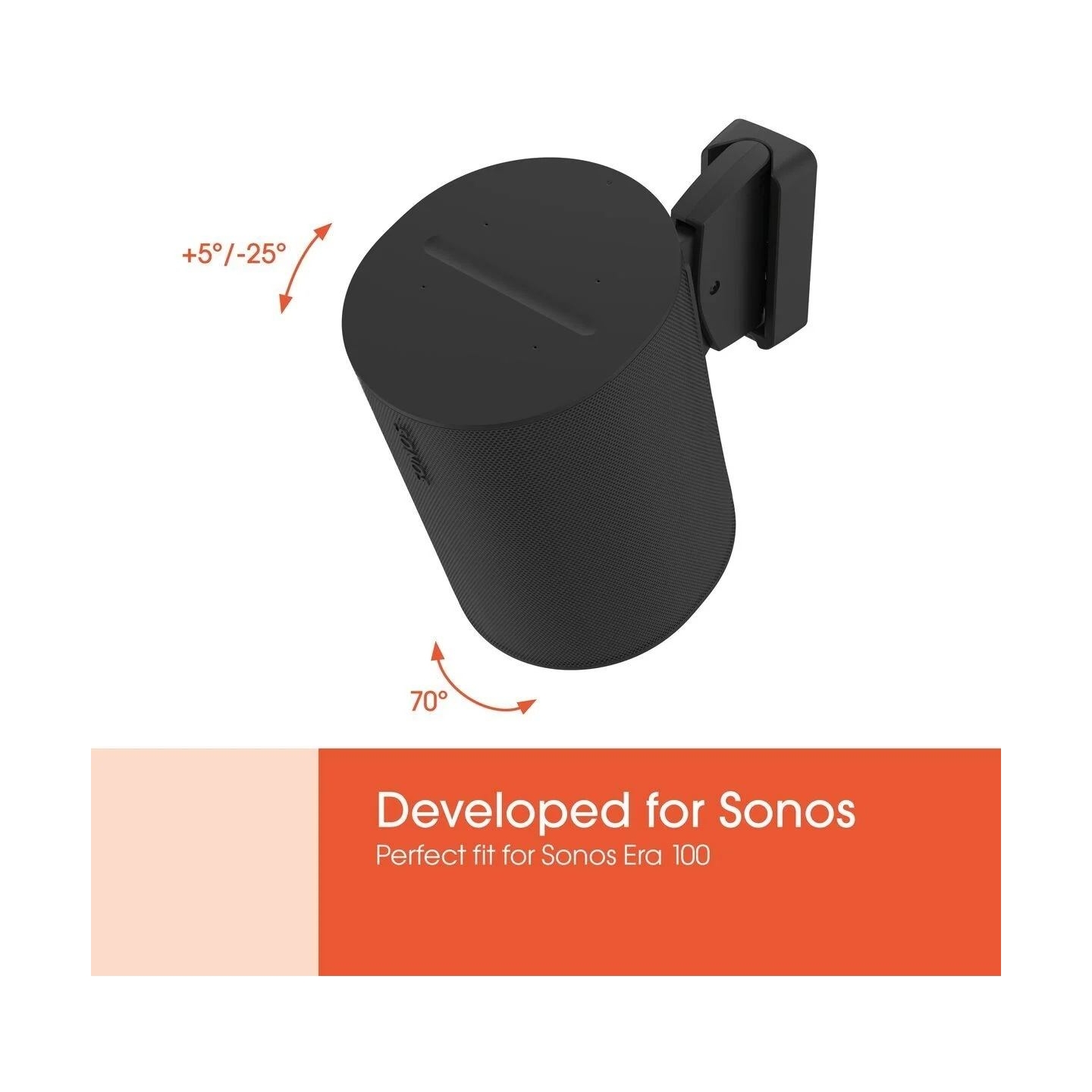 Vogels Wall mount | Speaker Wall Mount for Sonos Era 100 | Tilt, rotate | Maximum weight (capacity) 7 kg | Black