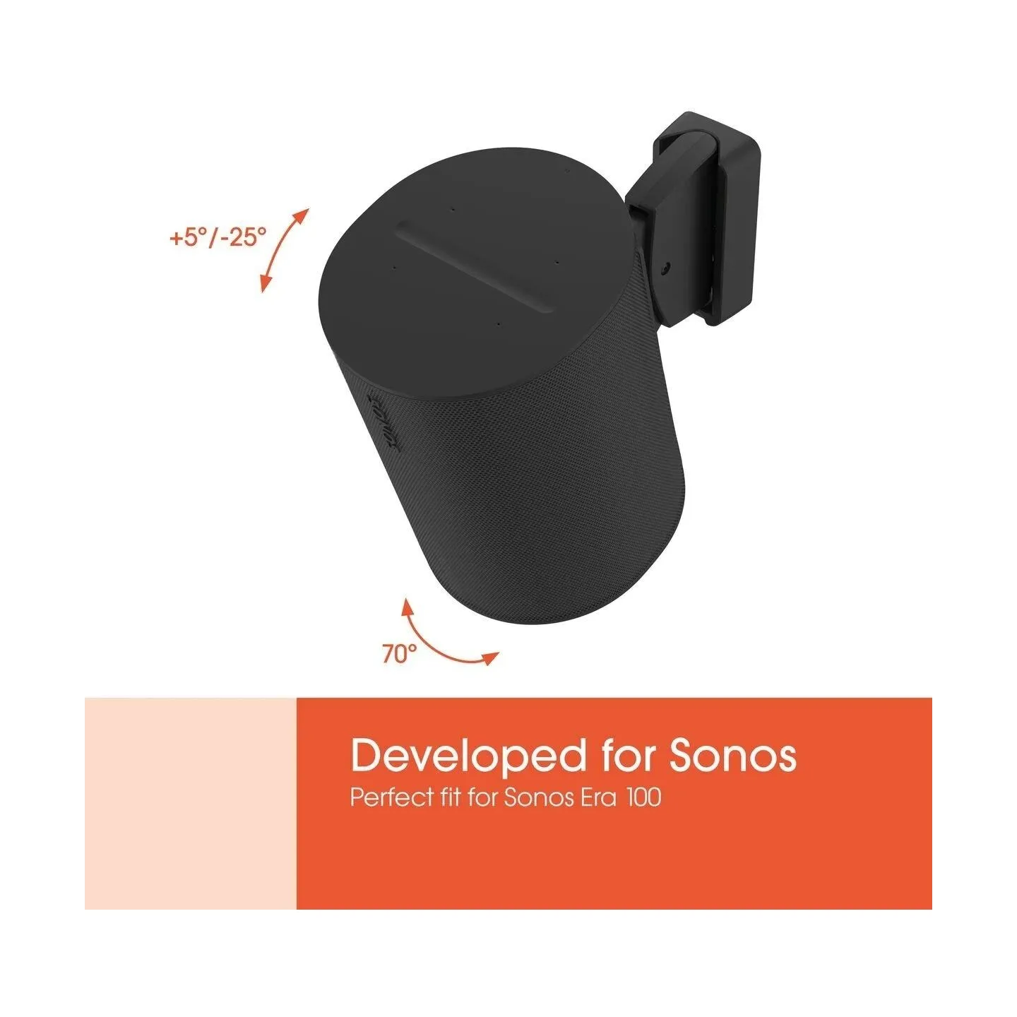 Vogels Wall mount | Speaker Wall Mount for Sonos Era 100 | Tilt, rotate | Maximum weight (capacity) 7 kg | Black