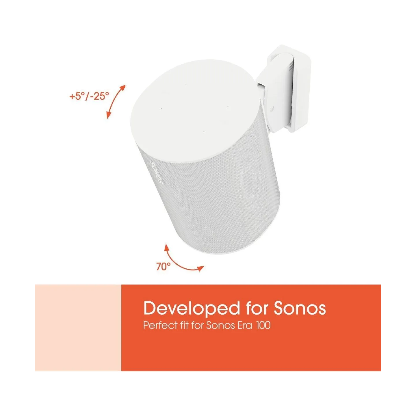 Vogels Wall mount | Speaker Wall Mount for Sonos Era 100 | Tilt, rotate | Maximum weight (capacity) 7 kg | White