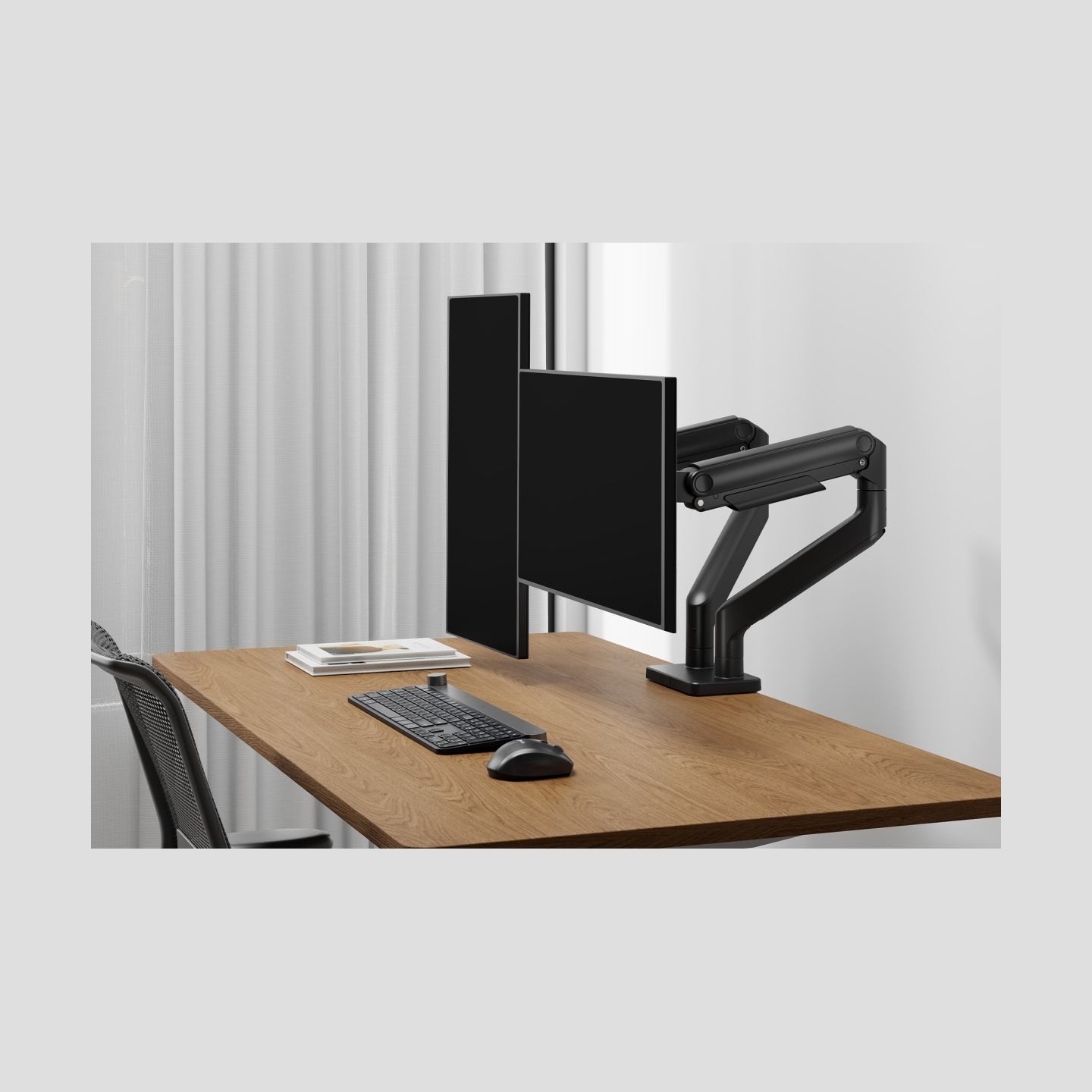 Digitus Desk Mount | Height, tilt, rotation, depth, pivot | Dual Monitor Mount | 2x 45 " | Maximum weight (capacity) 2x 20 kg | 