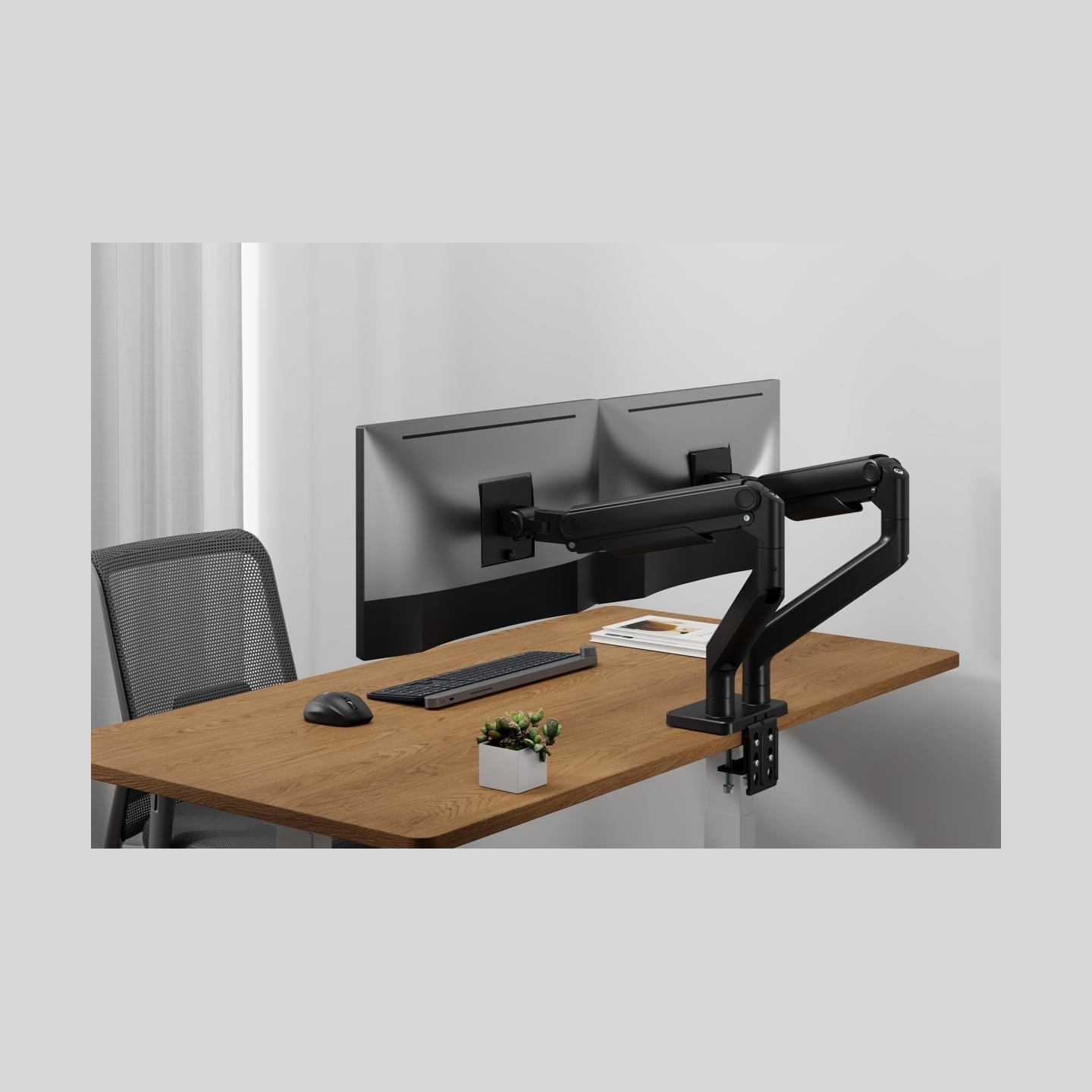 Digitus Desk Mount | Height, tilt, rotation, depth, pivot | Dual Monitor Mount | 2x 45 " | Maximum weight (capacity) 2x 20 kg | 