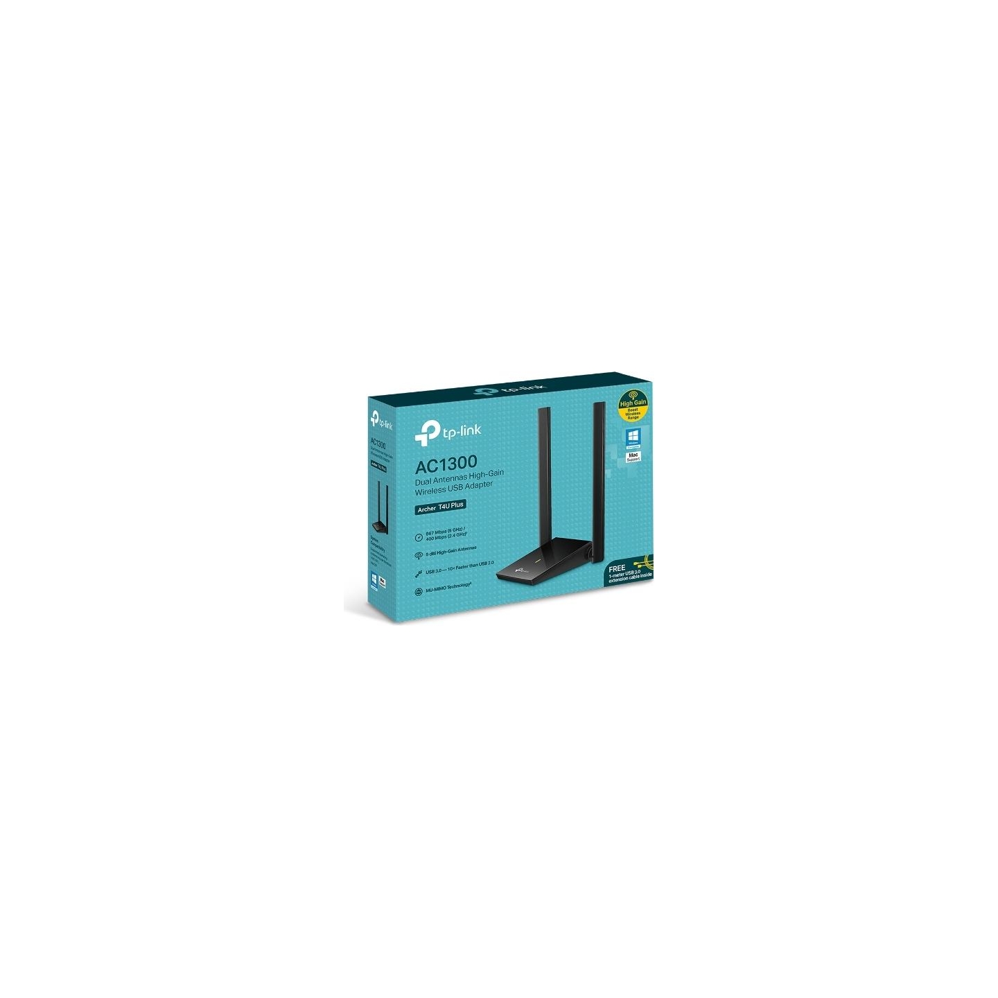 Tp-Link | Archer | 2×External | T4U Plus | 2.4GHz/5GHz | 400+867 Mbit/s