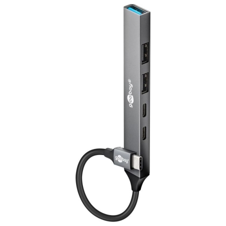 Goobay Slim 5-Port USB Hub, USB-C to USB-C/USB-A, 5 Gbit/s | 74460