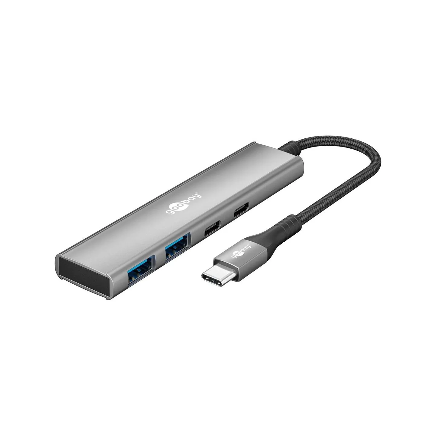 Goobay Slim 4-Port USB Hub, USB-C to USB-C/USB-A, 5 Gbit/s | 76563