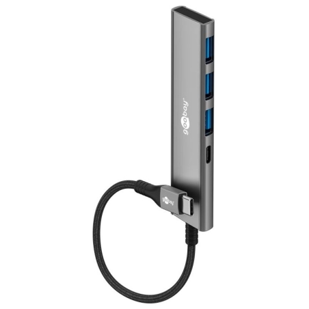 Goobay Slim 4-Port USB Hub, USB-C to USB-C/USB-A, 5 Gbit/s | 76562