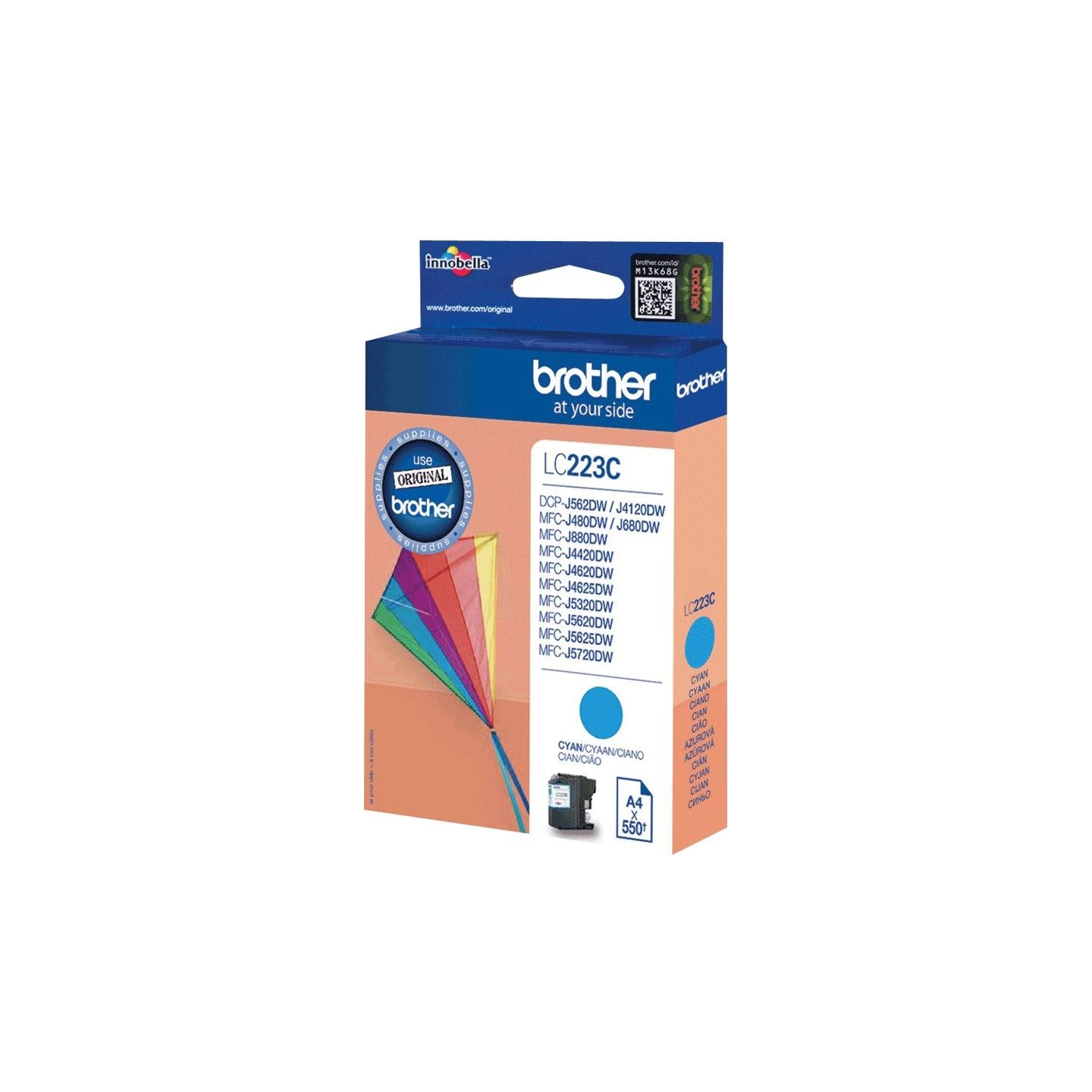 Brother LC223C ink cyan 550pages Black