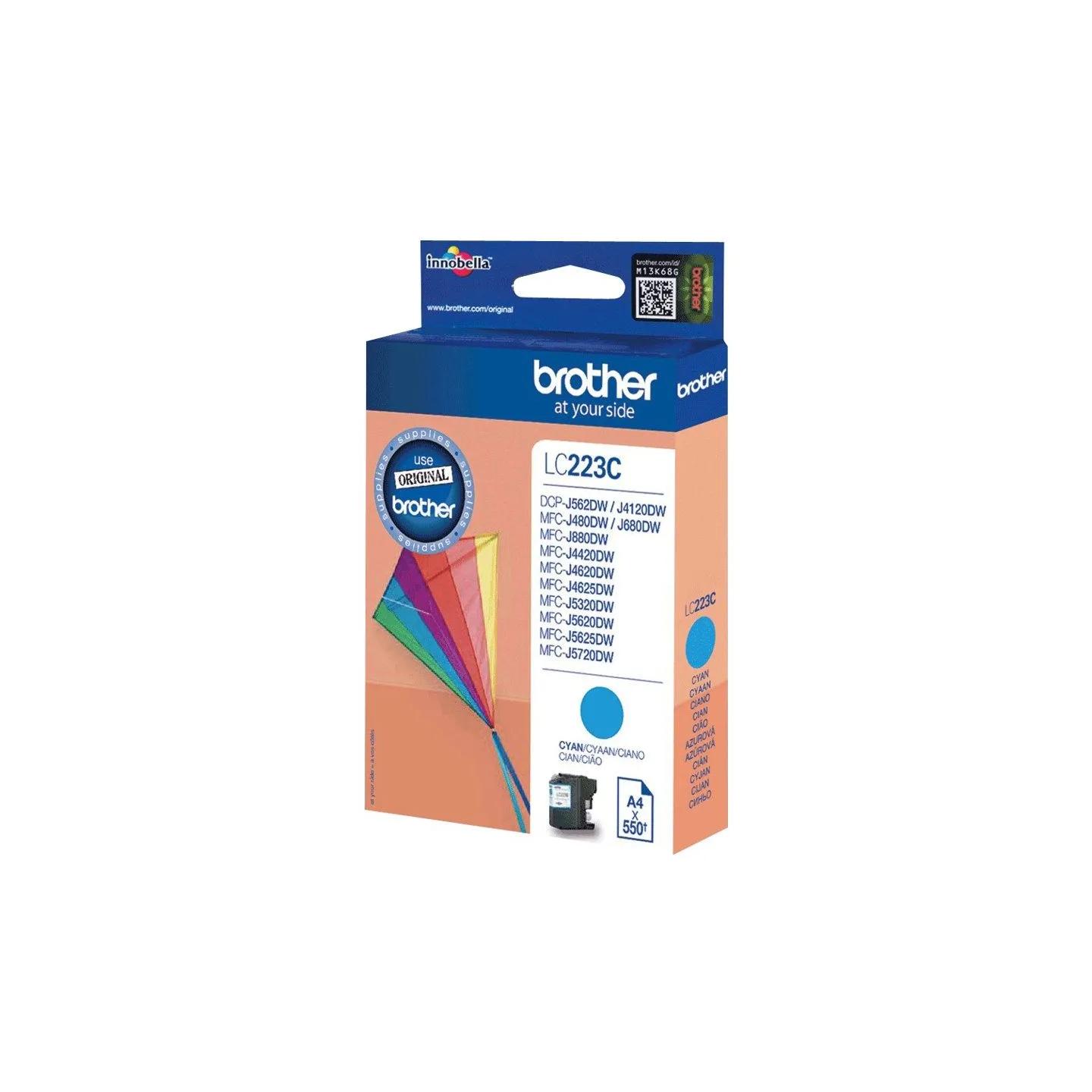 Brother LC223C ink cyan 550pages Black