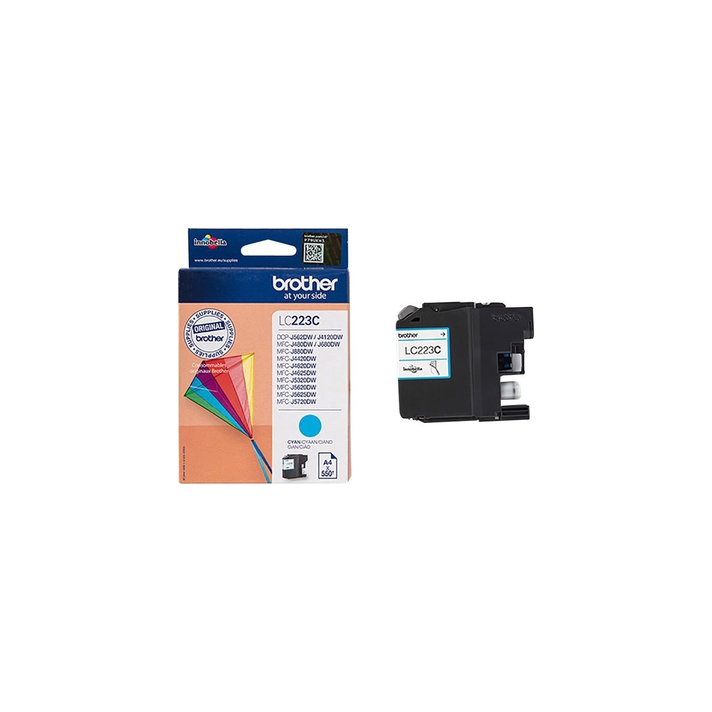 Brother LC223C ink cyan 550pages Black