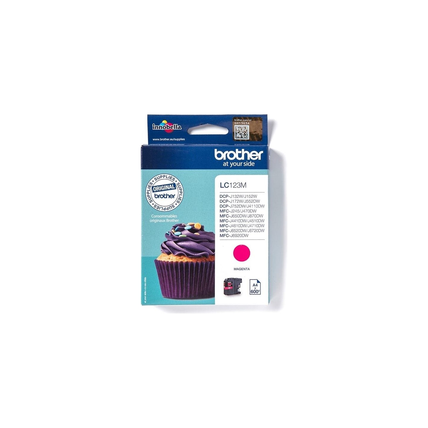 Brother LC-123M TONER MAGENTA 600P